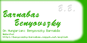 barnabas benyovszky business card